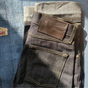 Naked & Famous Denim Dark Gray Straight Jeans